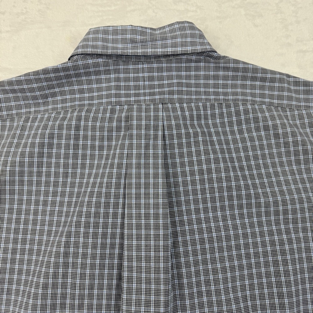 Ralph Lauren Blake Shirt Men Large Blue Grey Plaid Short Sleeve Cotton Button Up - Picture 7 of 9